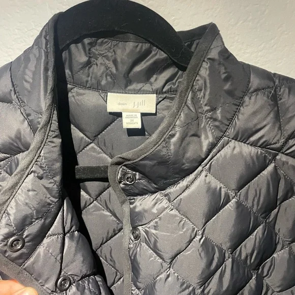J Jill Quilted Jacket Women Black Down Barn Coat Chore Snap Front Goth Sz 3X - Picture 4 of 7